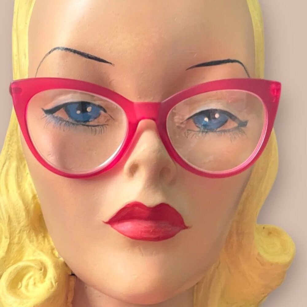 Betsey Johnson +2.00 Cat Eye Reading Glasses Readers Hot Pink Cat Eye - Picture 3 of 6